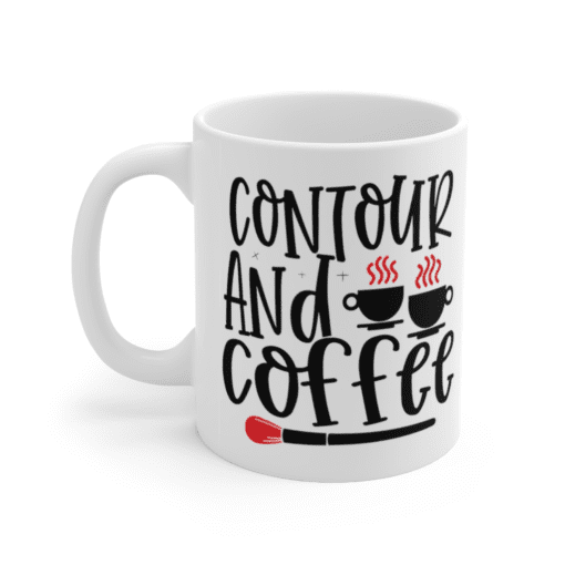 Contour and Coffee – White 11oz Ceramic Coffee Mug