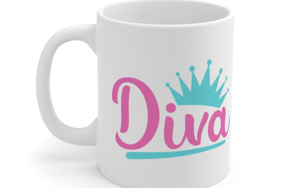 Diva – White 11oz Ceramic Coffee Mug