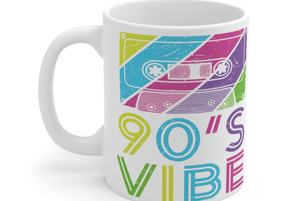 90’s Vibe – White 11oz Ceramic Coffee Mug 2