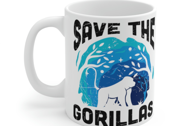 Save the Gorillas – White 11oz Ceramic Coffee Mug