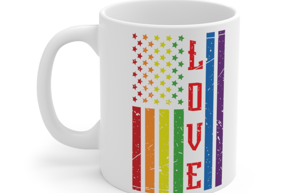 Love Rainbow Flag – White 11oz Ceramic Coffee Mug