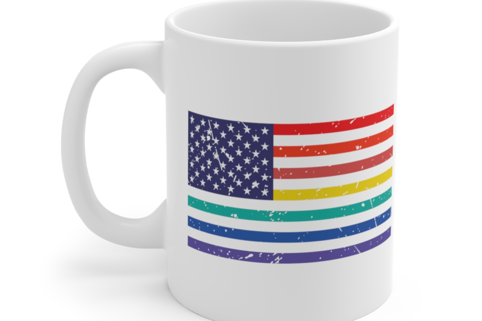 Rainbow Flag – White 11oz Ceramic Coffee Mug 2