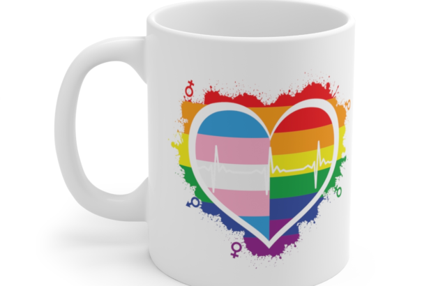 Rainbow Heart – White 11oz Ceramic Coffee Mug
