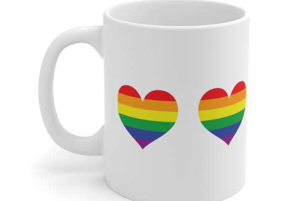 Rainbow Hearts – White 11oz Ceramic Coffee Mug