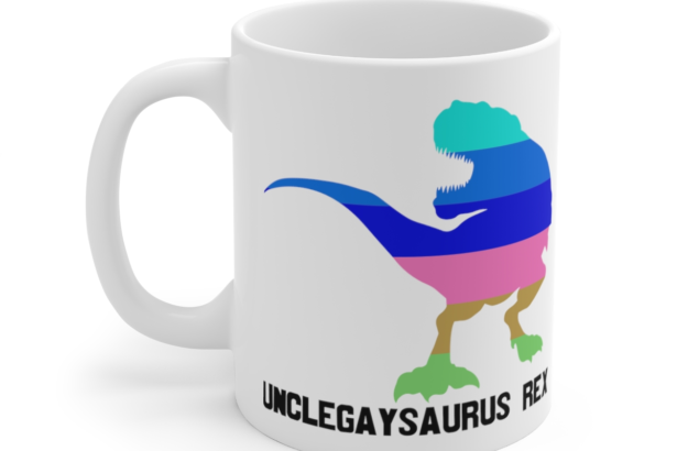 UncleGaySaurus Rex – White 11oz Ceramic Coffee Mug