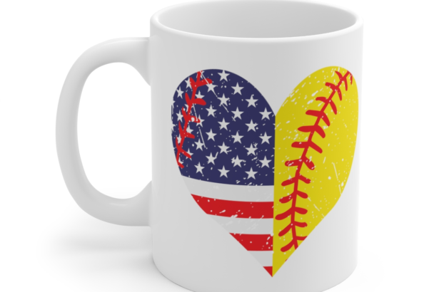 Heart USA Flag – White 11oz Ceramic Coffee Mug 2