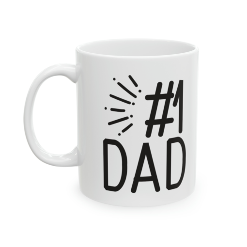 #1 Dad – White 11oz Ceramic Coffee Mug 5